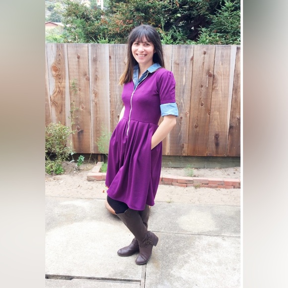 Lularoe Amelia dress in purple size Small - Picture 5 of 5